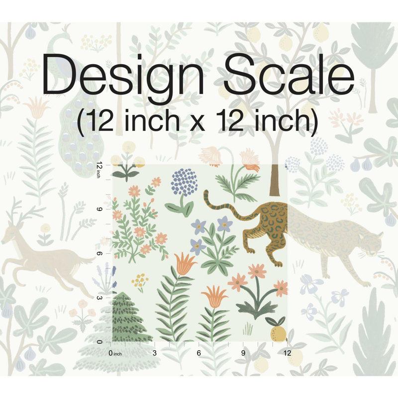 Rifle Paper Co. Menagerie 20' L x 27" W Peel and Stick Wallpaper Roll & Reviews Wayfair